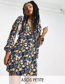 Мини-платье ASOS DESIGN Petite, чёрный