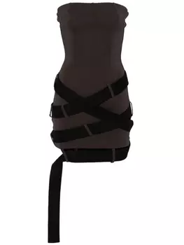 Мини-платье Attico с бретельками The Attico, коричневый