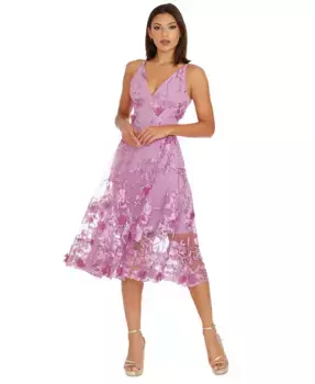 Мини-платье Audrey с цветочными аппликациями из кружева Dress the Population, фиолетовый