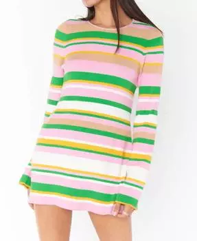 Мини-платье Away из многослойной резинки Show Me Your Mumu, цвет multi rib knit