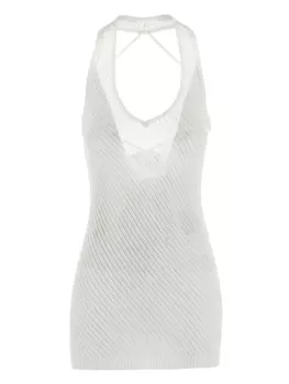 Мини-платье ажурной вязки Laneus, белый
