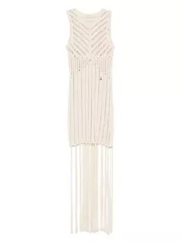 Мини-платье ажурной вязки Patrizia Pepe, нейтральный