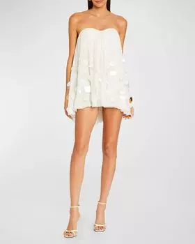 Мини-платье Babydoll без бретелек с украшением Sherry Retrofete, цвет White