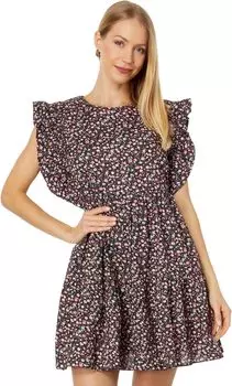 Мини-платье Babydoll с цветочным принтом English Factory, цвет Burgundy