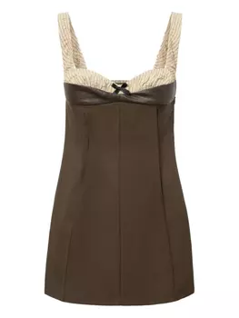 Мини-платье-балконет с корсетом Elena Velez, коричневый