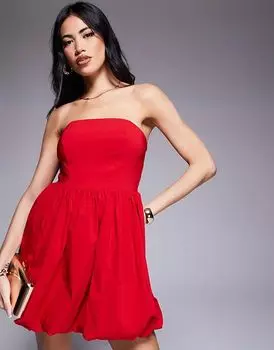 Мини-платье-бандо красного цвета River Island