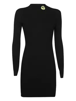 Мини-платье BARROW из трикотажного полотна в рубчик, черный