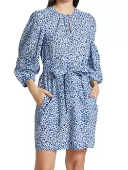 Мини-платье Baum und Pferdgarten с животным принтом из органического хлопка aiki, голубой