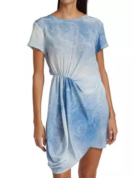 Мини-платье Beatriz Camacho с короткими рукавами flor de sal carol, голубой