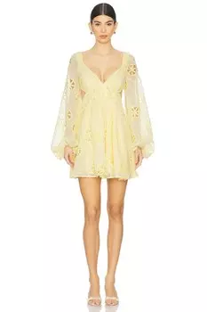 Мини-платье "беби-долл" Jovie от Bardot, lemon
