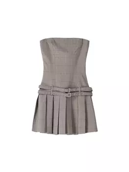 Мини платье Bershka Dress, светло-серый