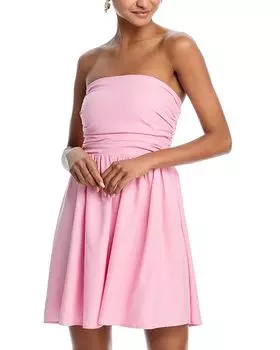 Мини-платье без бретелей - эксклюзив AQUA, розовый