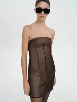 Мини-платье без бретелек chloe Mango, черный