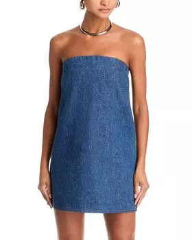 Мини-платье без бретелек FRAME, синий