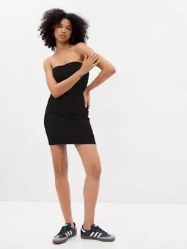 Мини-Платье без бретелек Gap, черный