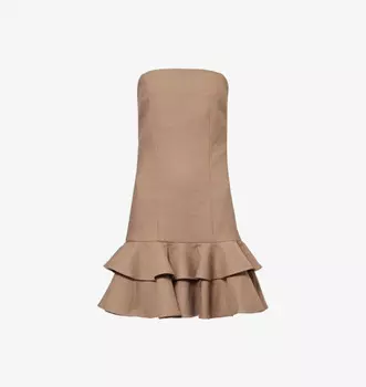 Мини-Платье без бретелек из эластичной шерсти Kettle Entire Studios, цвет hazelnut