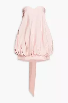 Мини-платье без бретелек из смеси шерсти и шелка с бантом VALENTINO GARAVANI, розовый