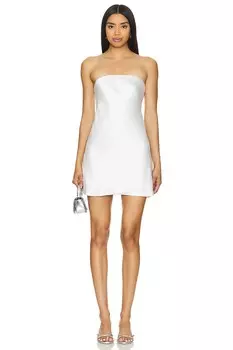 Мини-Платье без бретелек по косой Norma Kamali, белый