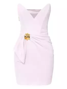 Мини-платье без бретелек с бантом Elisabetta Franchi, розовый