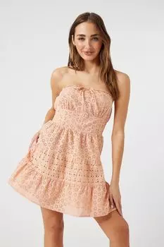 Мини-платье без бретелек с люверсами Forever 21, краски