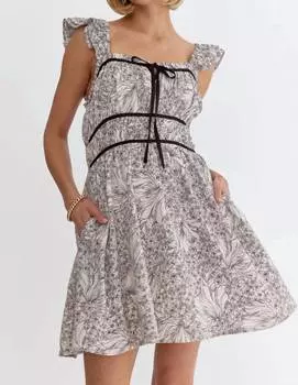 Мини-платье без рукавов черного цвета entro