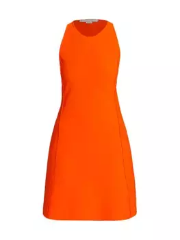 Мини-платье без рукавов компактной вязки Stella Mccartney, цвет bright orange