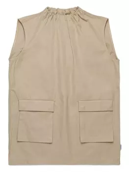 Мини-платье без рукавов MM6 Maison Margiela Kids, нейтральный цвет