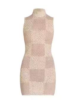 Мини-платье без рукавов, расшитое пайетками Casablanca, белый