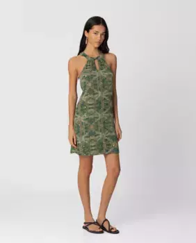 Мини-платье без рукавов с принтом Noon, зеленый