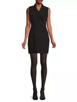 Мини-платье-блейзер из кади Sam Edelman, черный