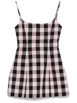 Мини-платье Blumarine в клетку гингем, розовый