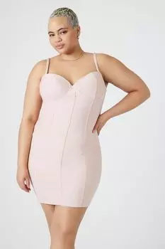 Мини-платье больших размеров в форме сердца Forever 21, нюд