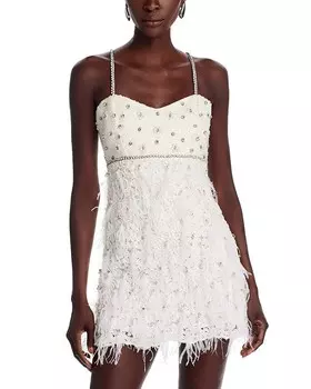 Мини-платье Brianna LoveShackFancy, слоновая кость/кремовый