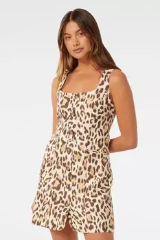 Мини платье Caprice с круглым вырезом Forever New, бежевый