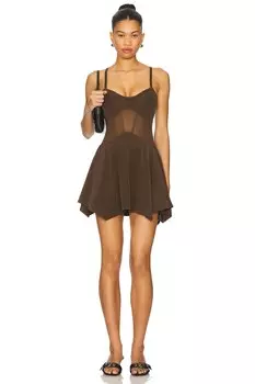 Мини-платье Cassandra от Ow Collection, olive brown