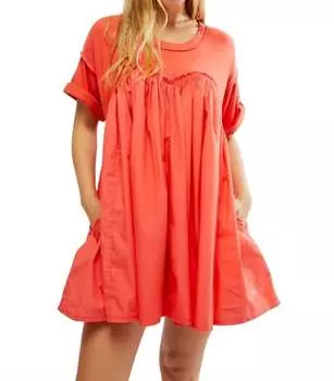 Мини-платье Catalina в цвете «сияющий арбуз» Free People, цвет radiant watermelon