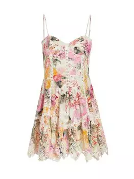 Мини-платье Charu с вышивкой из смесового хлопка HEMANT & NANDITA, разноцветный