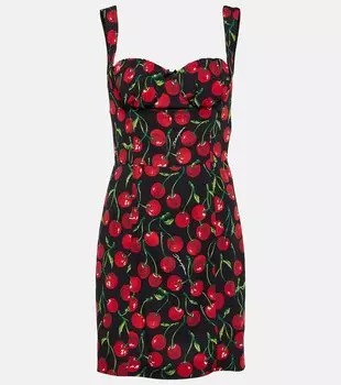 Мини-платье Cherry Charmeuse DOLCE&GABBANA, черный