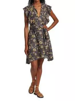 Мини-платье Chufy с вышивкой mona, серый