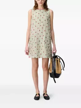 Мини-платье Claudie Pierlot с цветочной вышивкой, нейтральный