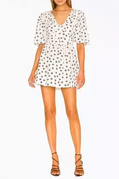 Мини-платье Connie Daisy из жатого хлопка цвета слоновой кости for Love & Lemons