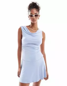 Мини-платье Cotton On Sunday с воротником-хомутиком в темно-синем цвете Cotton:On