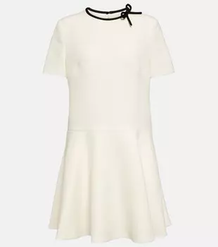Мини-платье Crpe Couture с бантом VALENTINO, бежевый