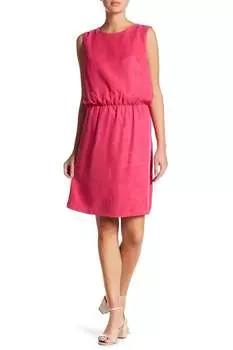 Мини-платье Cupro без рукавов с кружевной спинкой и воротником-хомутиком розового цвета FRNCH