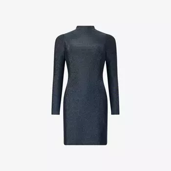 Мини-Платье Darcy из эластичной ткани с высоким воротом Ro&Zo, синий