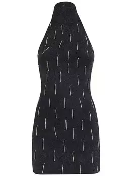 Мини-платье David Koma, украшенное кристаллами, черный