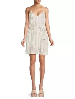 Мини-платье Delilah в полоску с V-образным вырезом Splendid, слоновая кость