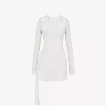 Мини-Платье Devore с вырезом из эластичной ткани Mistress Rocks, белый