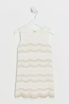 Мини-Платье для девочек крючком River Island, бежевый