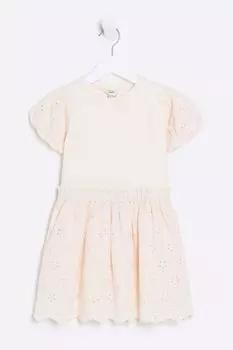 Мини-Платье для девочек с вышивкой River Island, розовый